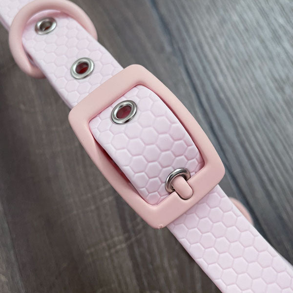 Baby Pink Pastel Hex Waterproof Dog Collar