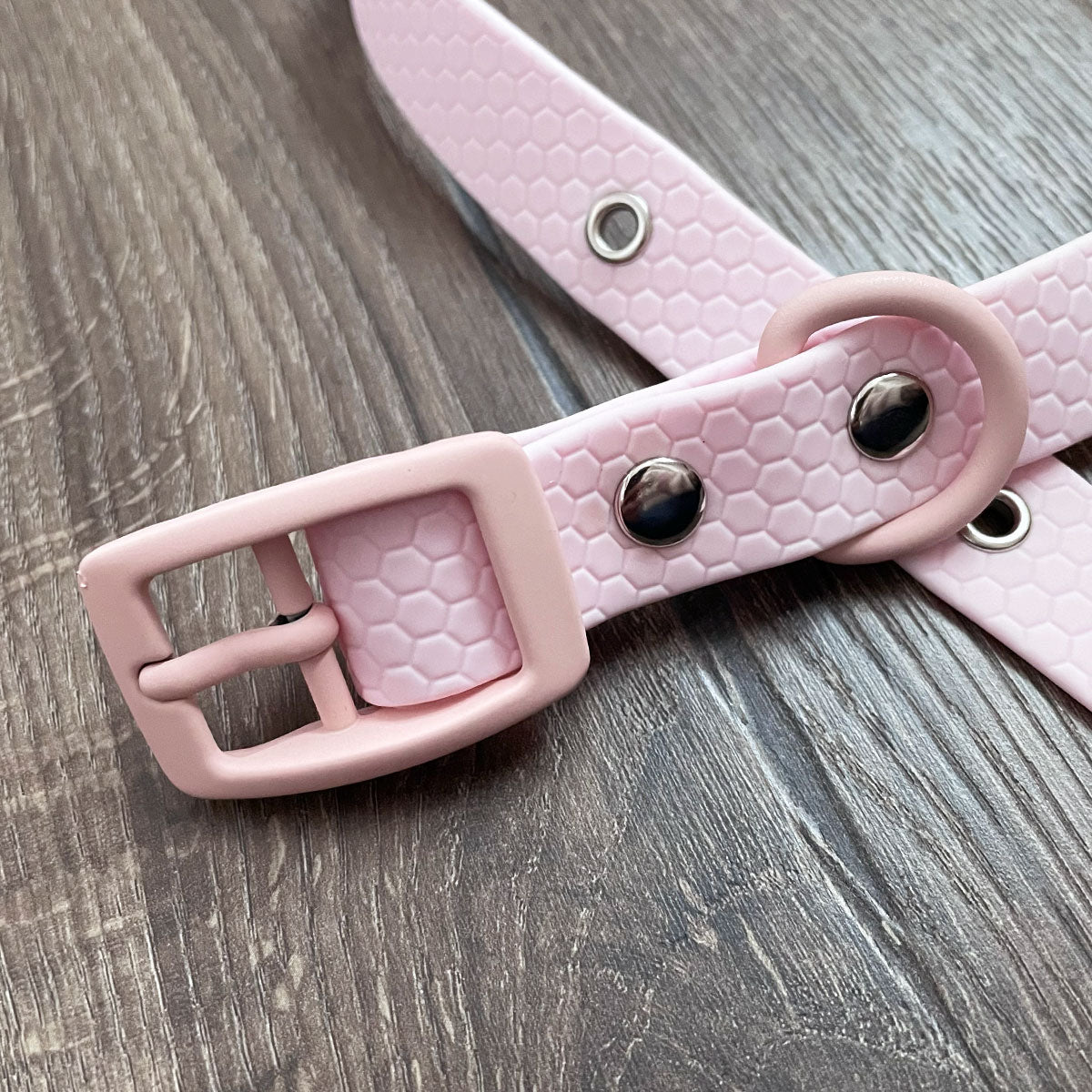 Baby Pink Pastel Hex Waterproof Dog Collar