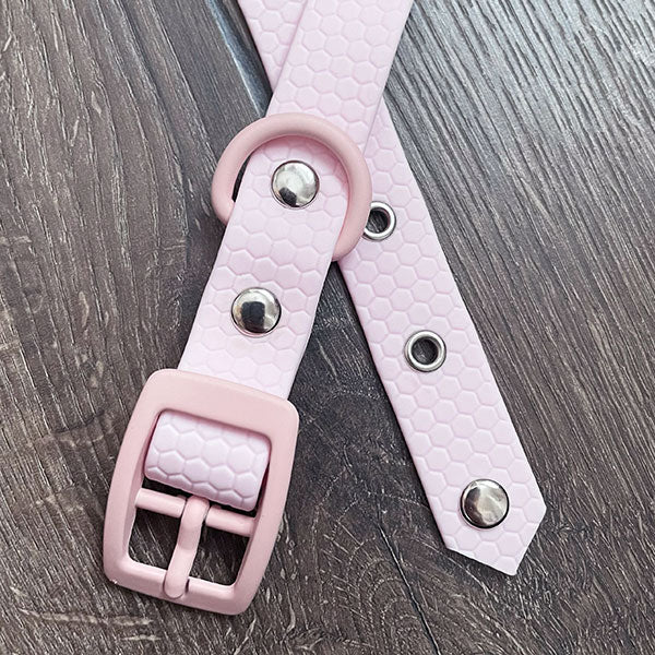 Baby Pink Pastel Hex Waterproof Dog Collar