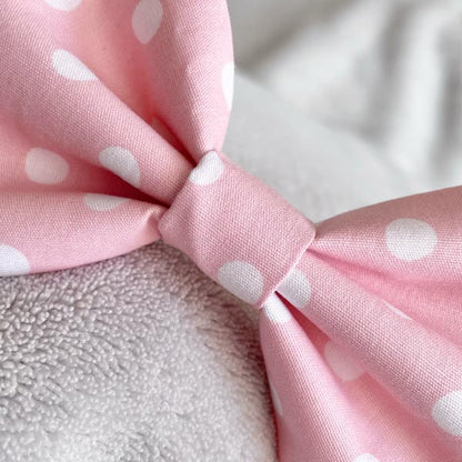 Baby Pink Polka Dot Dog Bow Tie