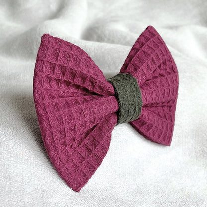 Berry Red Waffle Dog Bow Tie