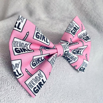 Birthday Girl Dog Bow Tie