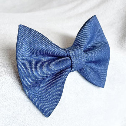 Blue Denim Dog Bow Tie