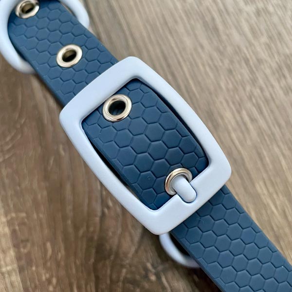 Blue Pastel Hex Waterproof Dog Collar