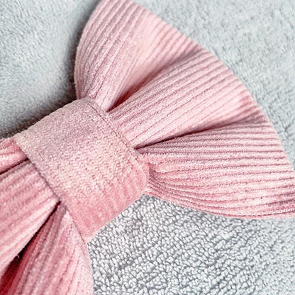 Blush Pink Corduroy Dog Bow Tie