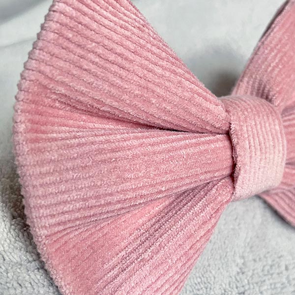 Blush Pink Corduroy Dog Bow Tie