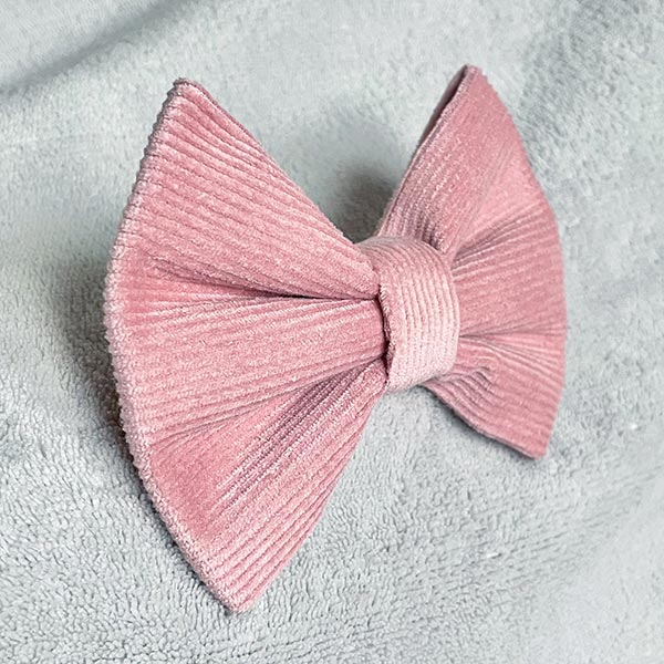 Blush Pink Corduroy Dog Bow Tie