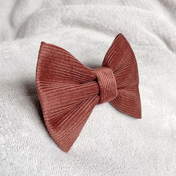 Brown Corduroy Dog Bow Tie