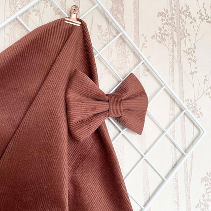 Brown Corduroy Dog Bow Tie