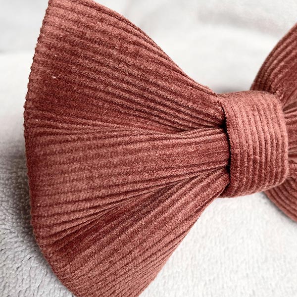 Brown Corduroy Dog Bow Tie