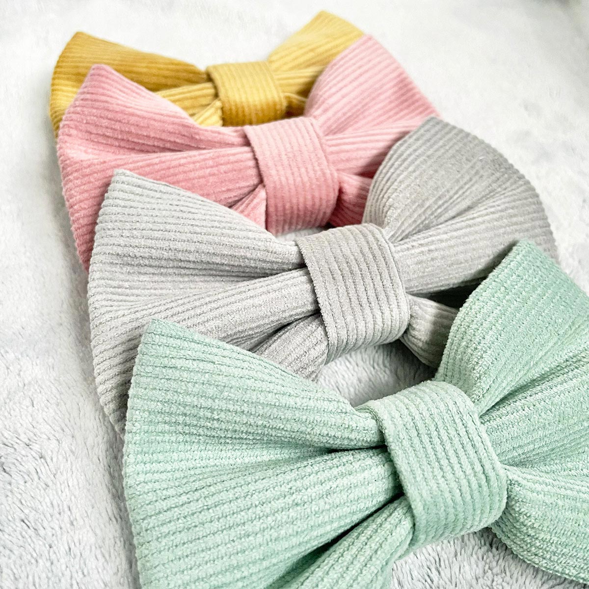 Sage Green Corduroy Dog Bow Tie