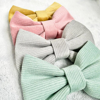 Sage Green Corduroy Dog Bow Tie