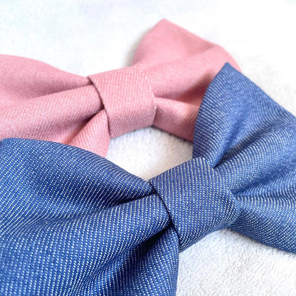 Blue Denim Dog Bow Tie