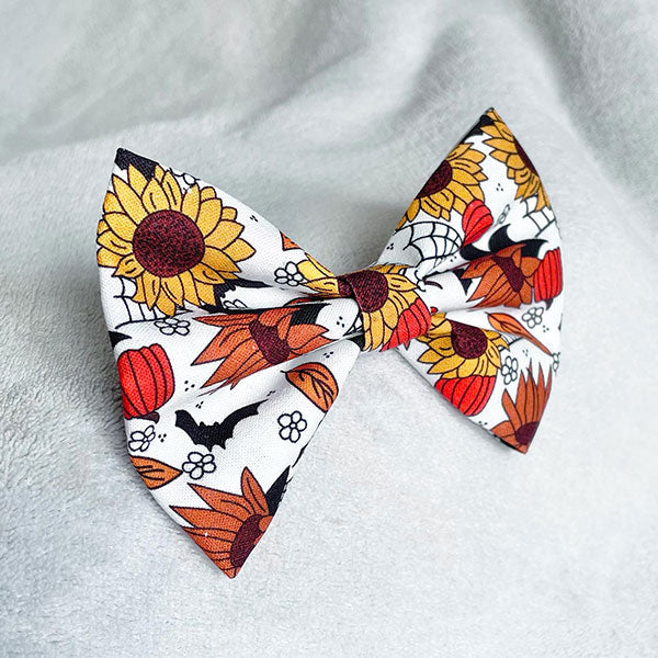 Evening Sunflowers Dog Bow Tie