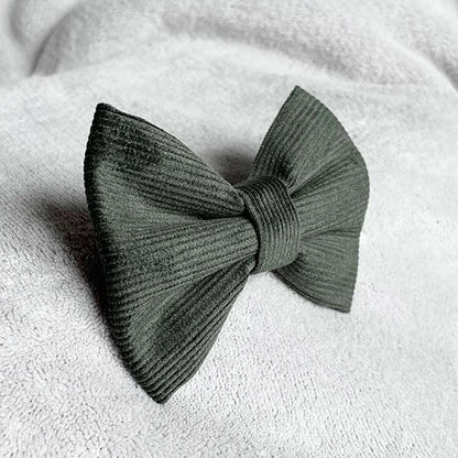 Forest Green Corduroy Dog Bow Tie