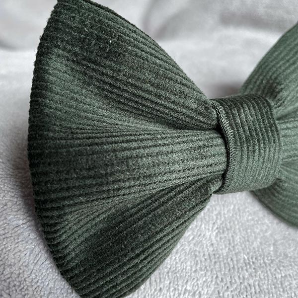 Forest Green Corduroy Dog Bow Tie