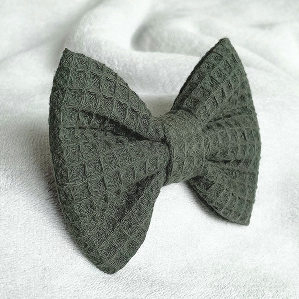 Forest Green Waffle Dog Bow Tie