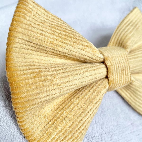 Gold Corduroy Dog Bow Tie