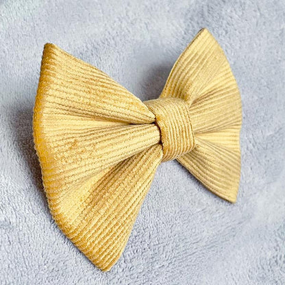 Gold Corduroy Dog Bow Tie