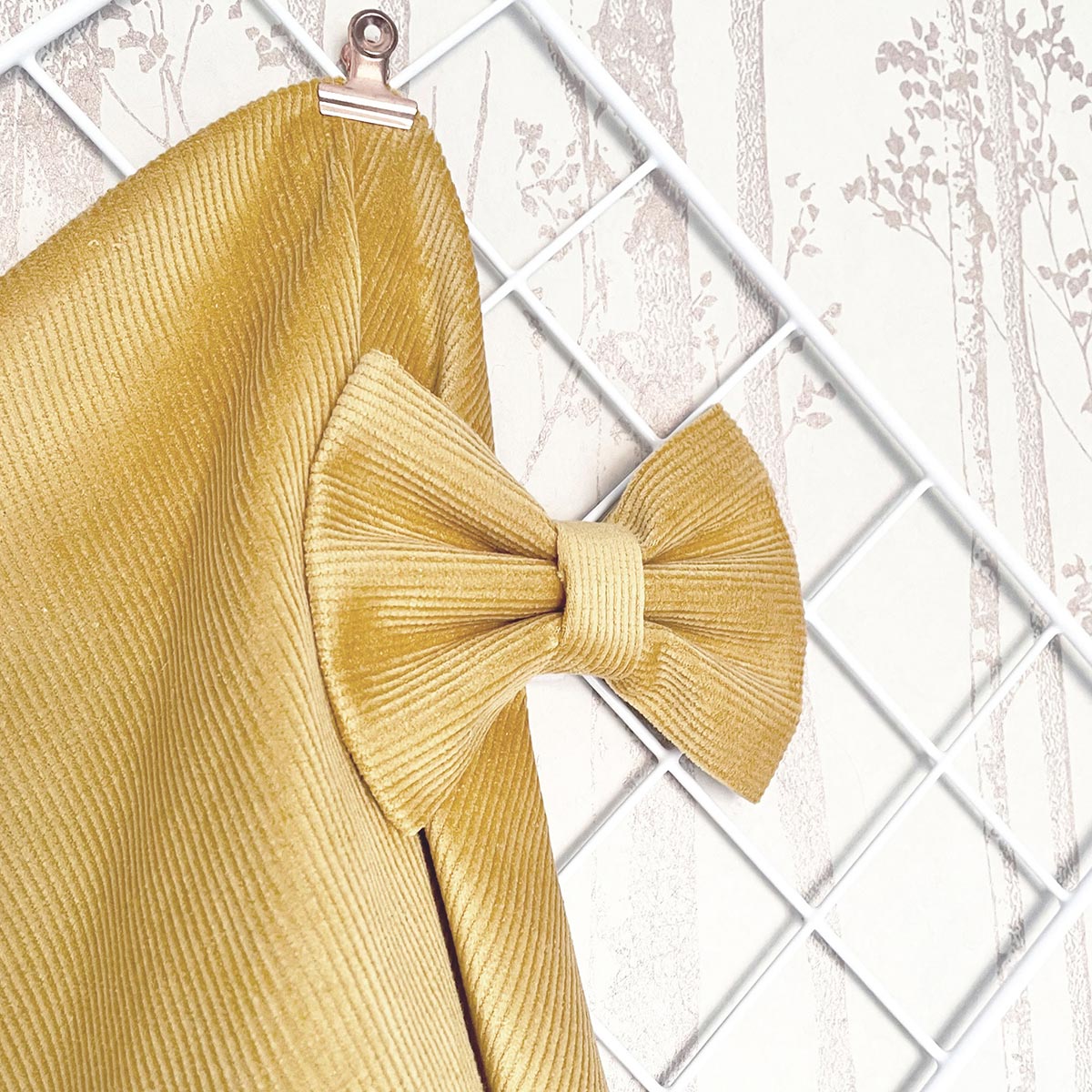 Gold Corduroy Dog Bow Tie