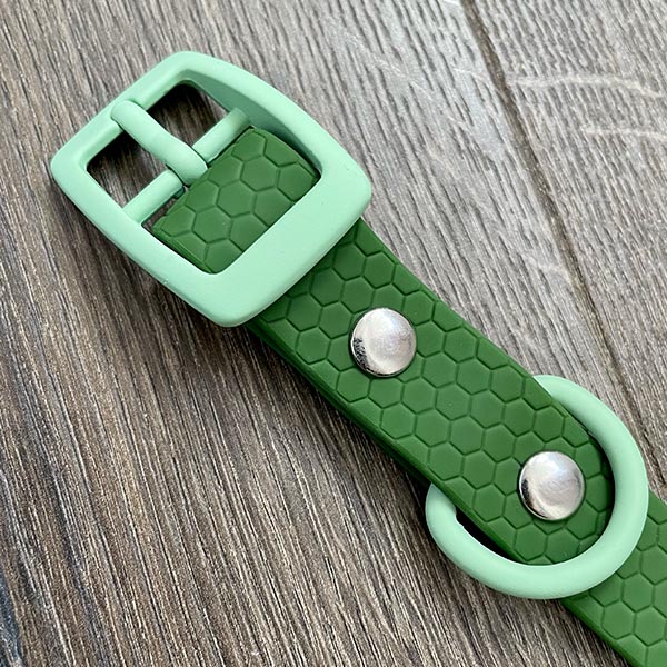 Green Pastel Hex Waterproof Dog Collar