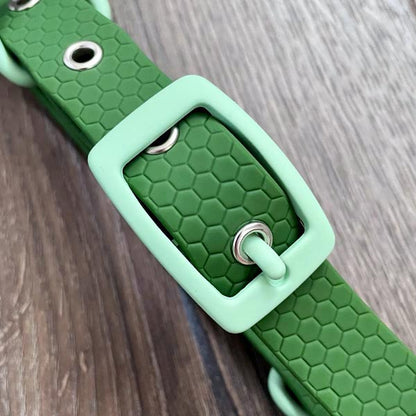 Green Pastel Hex Waterproof Dog Collar