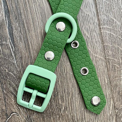 Green Pastel Hex Waterproof Dog Collar