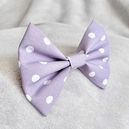 Lilac Polka Dot Dog Bow Tie