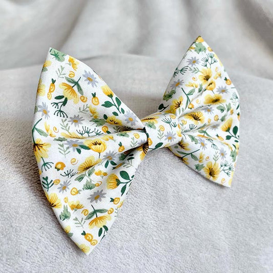 Little Yellow Flowers Dog Bow Tie