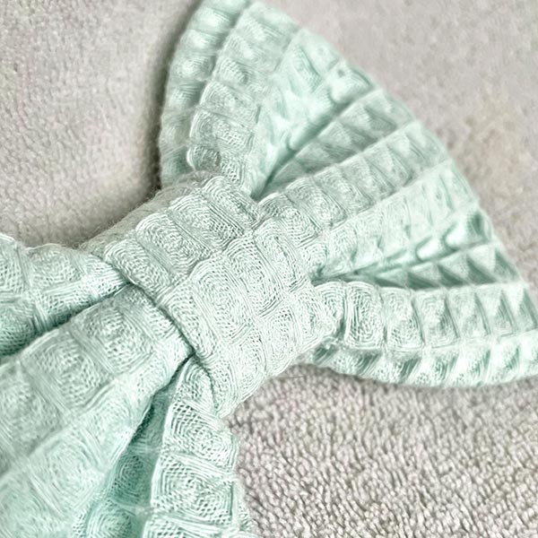 Mint Green Waffle Dog Bow Tie