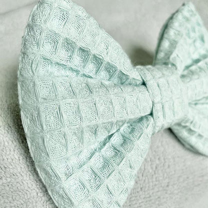 Mint Green Waffle Dog Bow Tie