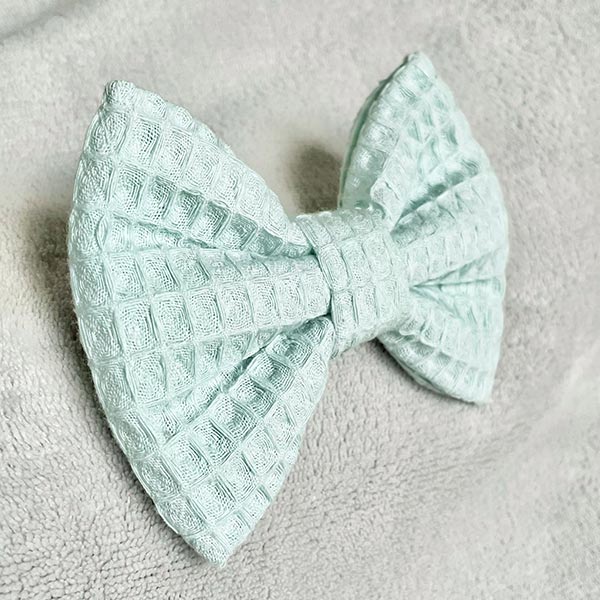 Mint Green Waffle Dog Bow Tie