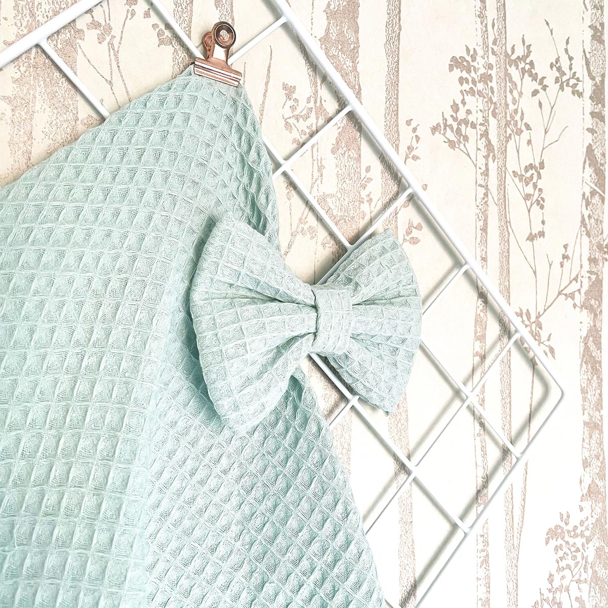 Mint Green Waffle Dog Bow Tie