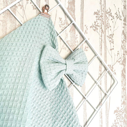 Mint Green Waffle Dog Bow Tie