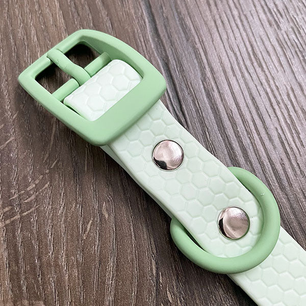 Mint Pastel Hex Waterproof Dog Collar