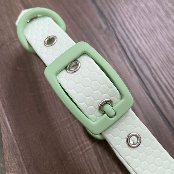 Mint Pastel Hex Waterproof Dog Collar