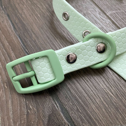 Mint Pastel Hex Waterproof Dog Collar