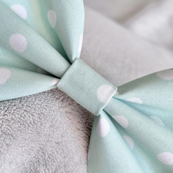 Mint Green Polka Dot Dog Bow Tie