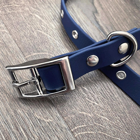 Navy Blue Waterproof Dog Collar