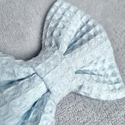 Pastel Blue Waffle Dog Bow Tie