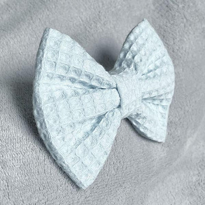 Pastel Blue Waffle Dog Bow Tie