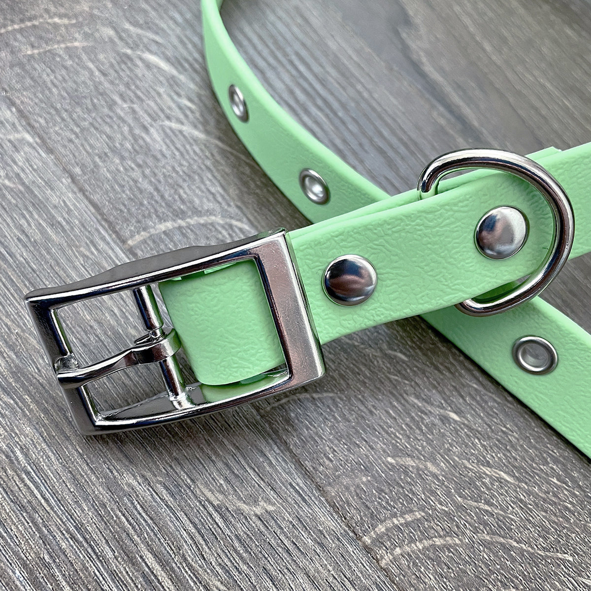 Pastel Green Waterproof Dog Collar