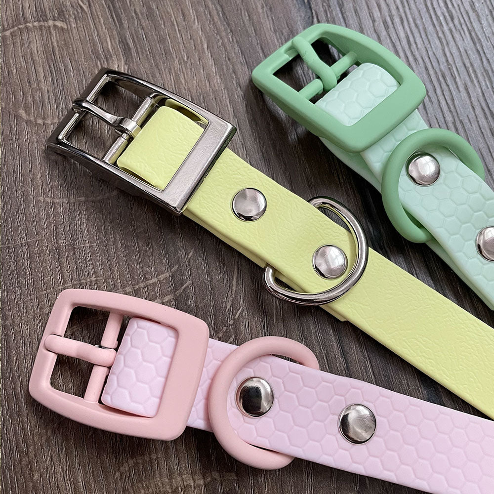 Baby Pink Pastel Hex Waterproof Dog Collar