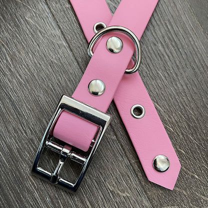 Pastel Pink Waterproof Dog Collar