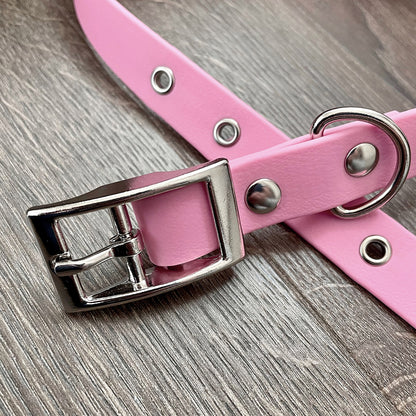 Pastel Pink Waterproof Dog Collar