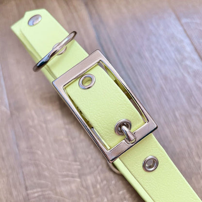 Pastel Yellow Waterproof Dog Collar