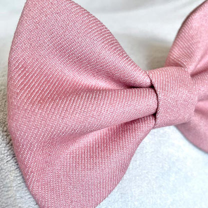 Pink Denim Dog Bow Tie