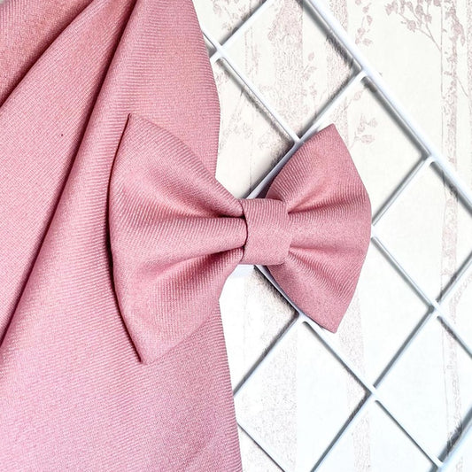 Pink Denim Dog Bow Tie