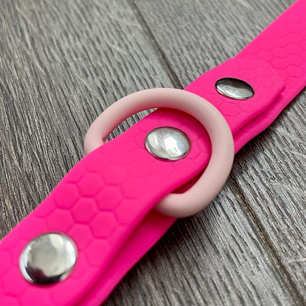 Pink Pastel Hex Waterproof Dog Collar