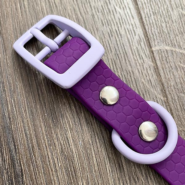 Purple Pastel Hex Waterproof Dog Collar